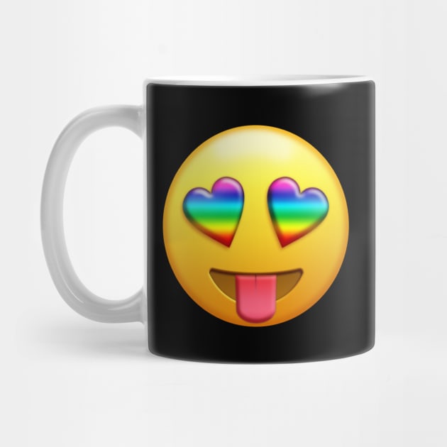 Smiling Face with Rainbow Heart-Eyes Tongue Out Gay Emoji | Pop Art by williamcuccio